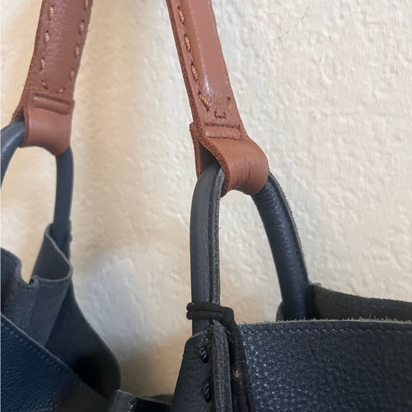 The Sak Los Feliz Large Navy Leather Hobo Bag with Tassel - Picture 3 of 5